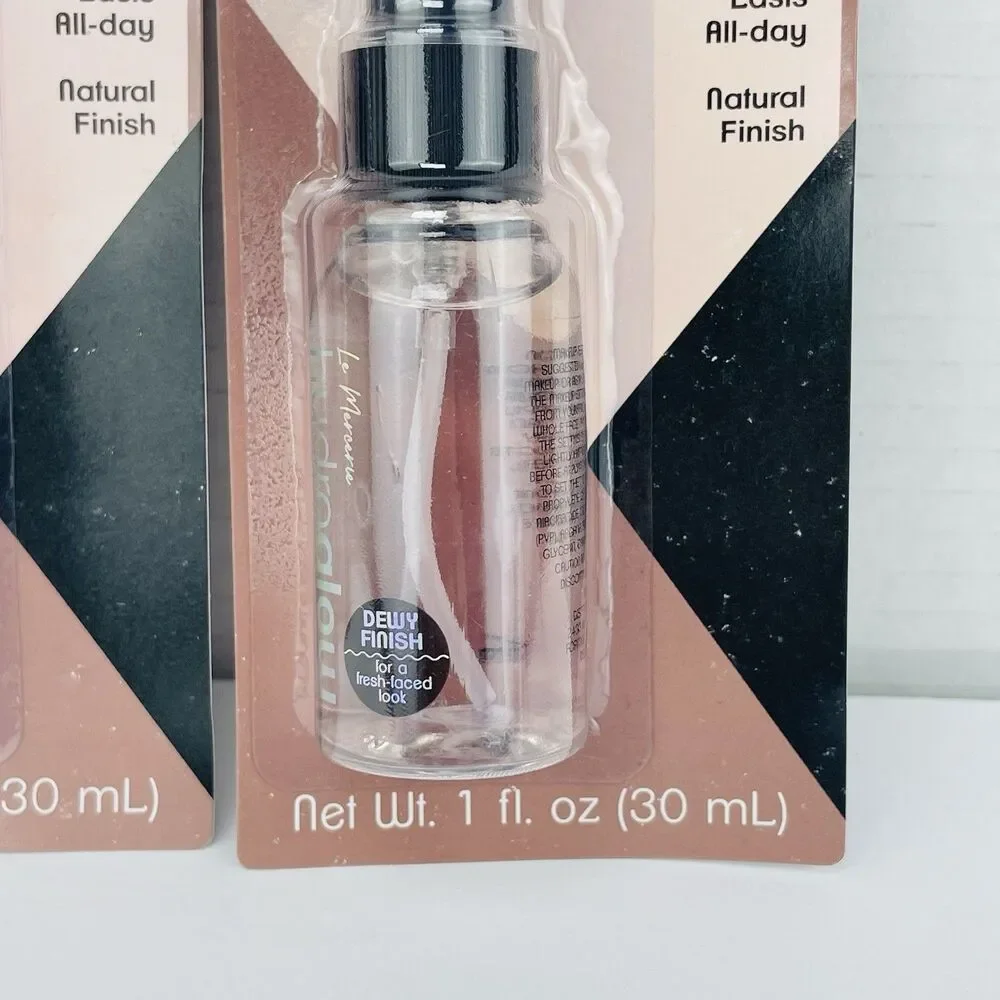 2 Pack Le Mercerie Hydrating Glow Makeup Setting Spray 1 oz ea Dewy Finish NEW